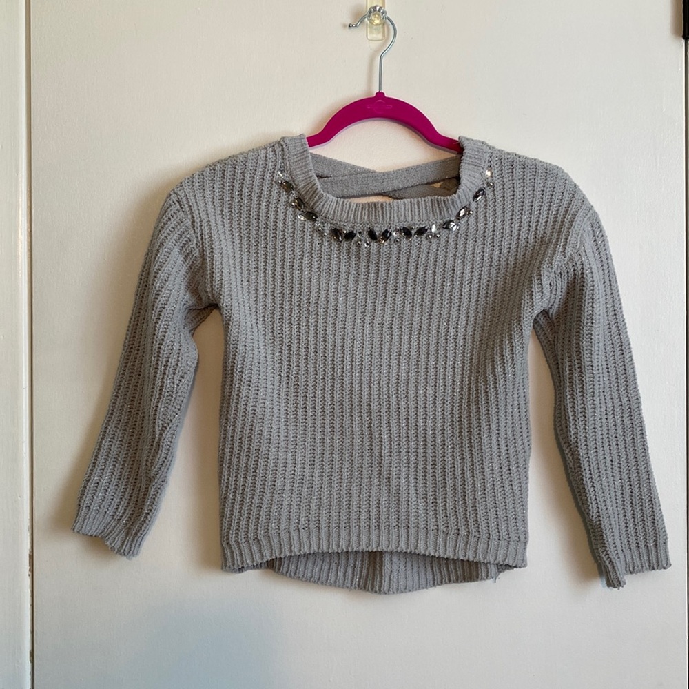 Sugar Rush Girls size M light gray sweater
